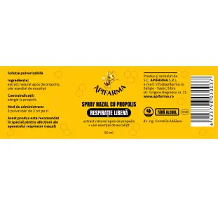 SPRAY NAZAL CU PROPOLIS - RESPIRAȚIE LIBERĂ
