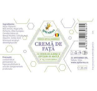 crema de fata cu venin de albine si laptisor de matca 35g
