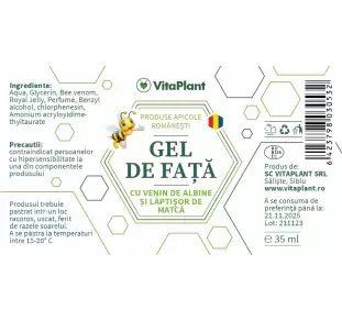 gel de fata cu venin de albine si laptisor de matca 35g